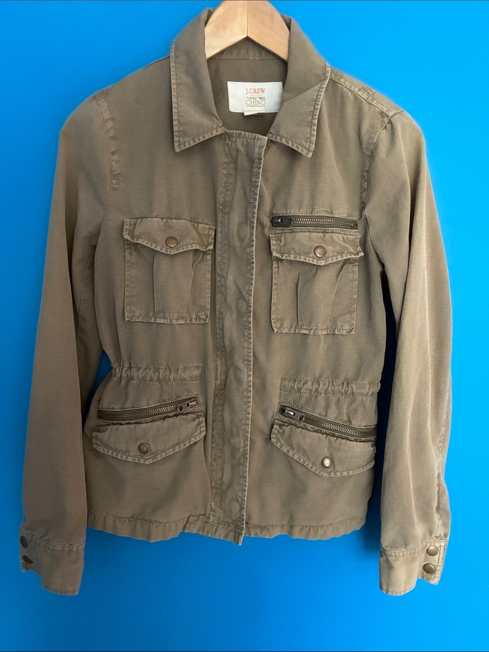J. Crew Tan Classic Twill Chino Utility Field Jacket, XS